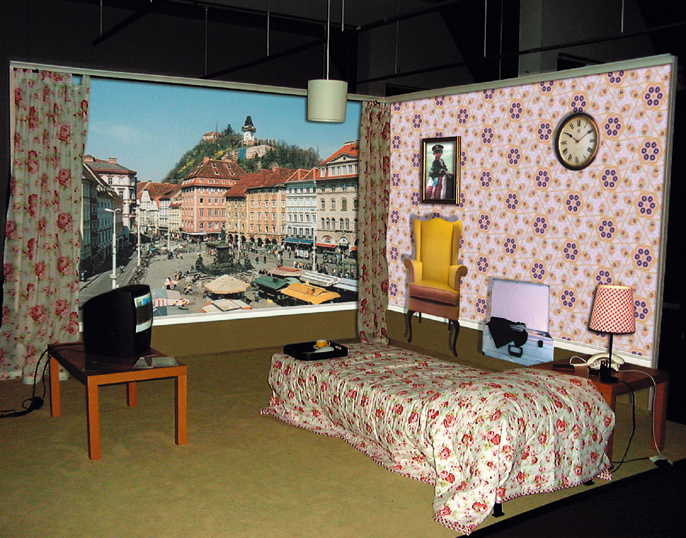 »The Imaginary Hotel«, Galerie-Installation, Foto: Sylvia Eckermann