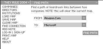 They Rule 2004_screenshot_Find Path between two companies