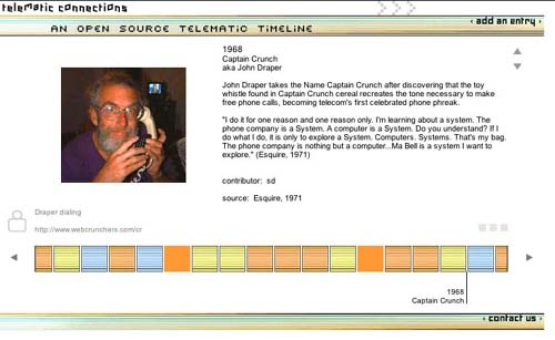 Telematics timeline_screenshot_entry: Captain Crunch 1968